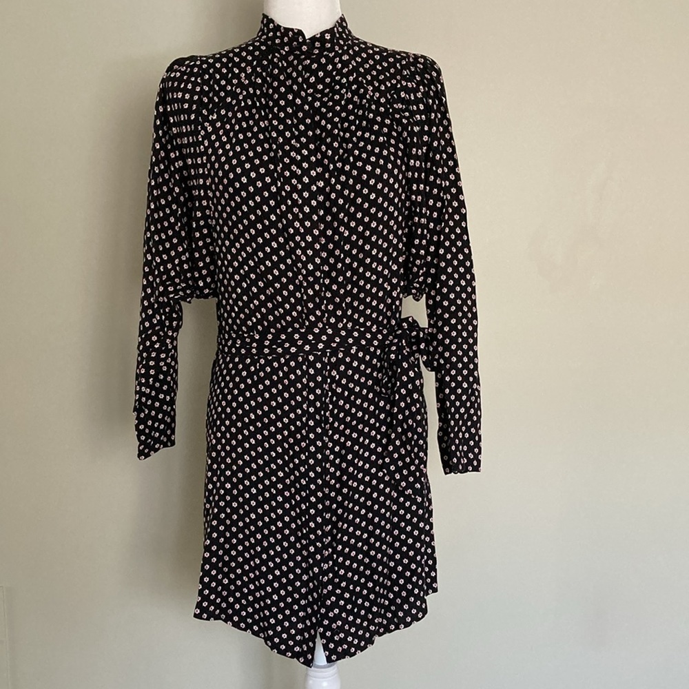 Joie Myune Printed Belted Button Front Mini Shirt Dress